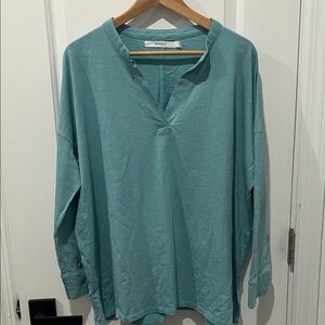Mersea Teal V-Neck Blouse